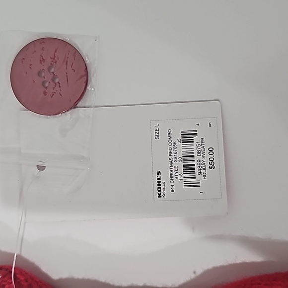 Christmas Sweater Cardigan Snowman Cany Cane Size L NWT - Picture 8 of 9